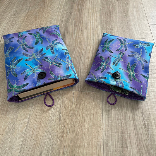 Book Sleeve for Books or Tablets, Padded Dragonflies Bible Cover