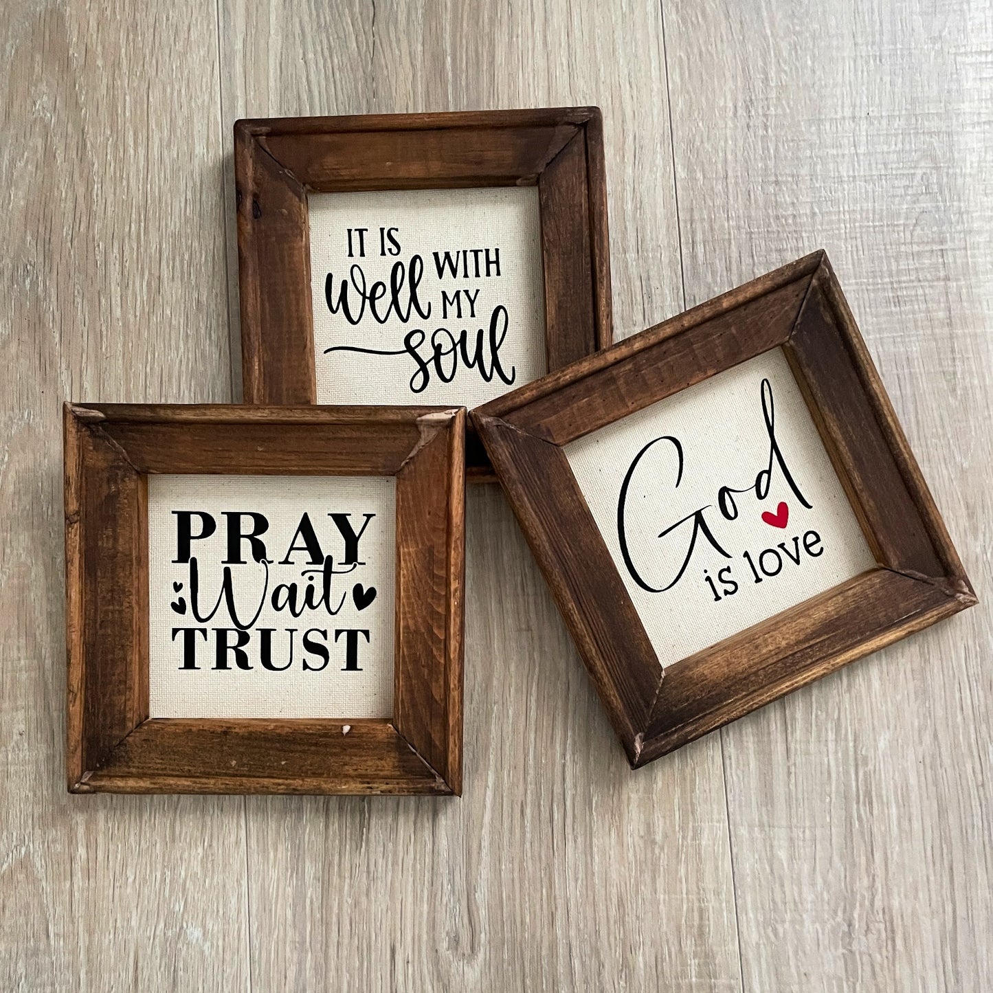 Christian Mini Wood Signs, Faith Based Wall Decor