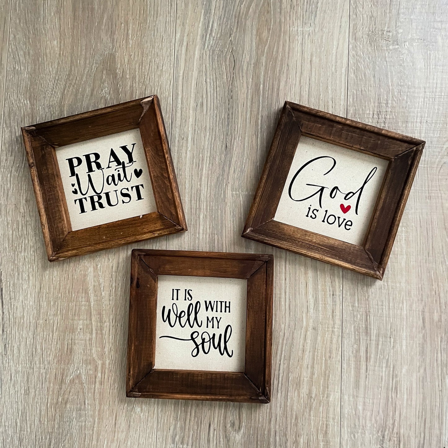 Christian Mini Wood Signs, Faith Based Wall Decor