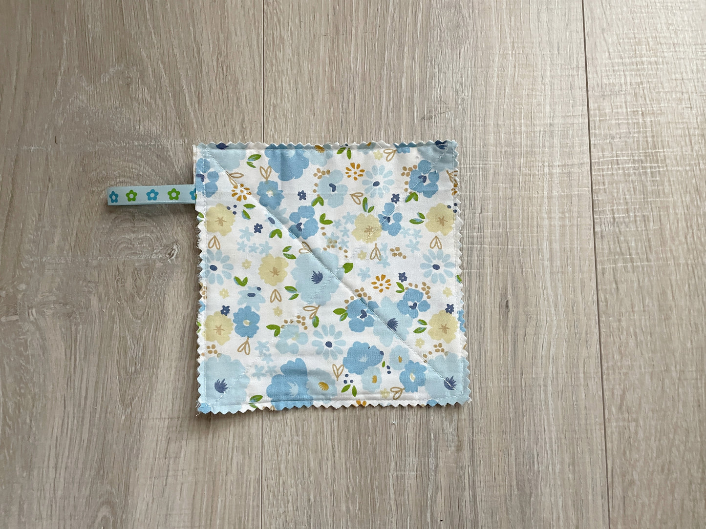 Blue Floral Fabric Jar Grippers Set of 3