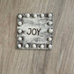 Farmhouse Coasters - Set of 4 Beaded Wooden Coasters