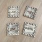Farmhouse Coasters - Set of 4 Beaded Wooden Coasters
