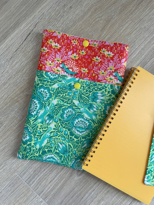 Journal Gift Set, Spiral Bound Lined Notebook/Planner, Book Sleeve with Pocket and Matching Bookmark