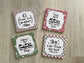 Christmas Wooden Coasters - Set of 4, Red and Green Faith-Based Holiday Decor, Christian Hostess Gift