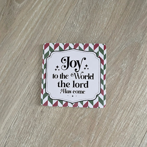 Christmas Coasters, Set of 4 Wooden Holiday Coasters