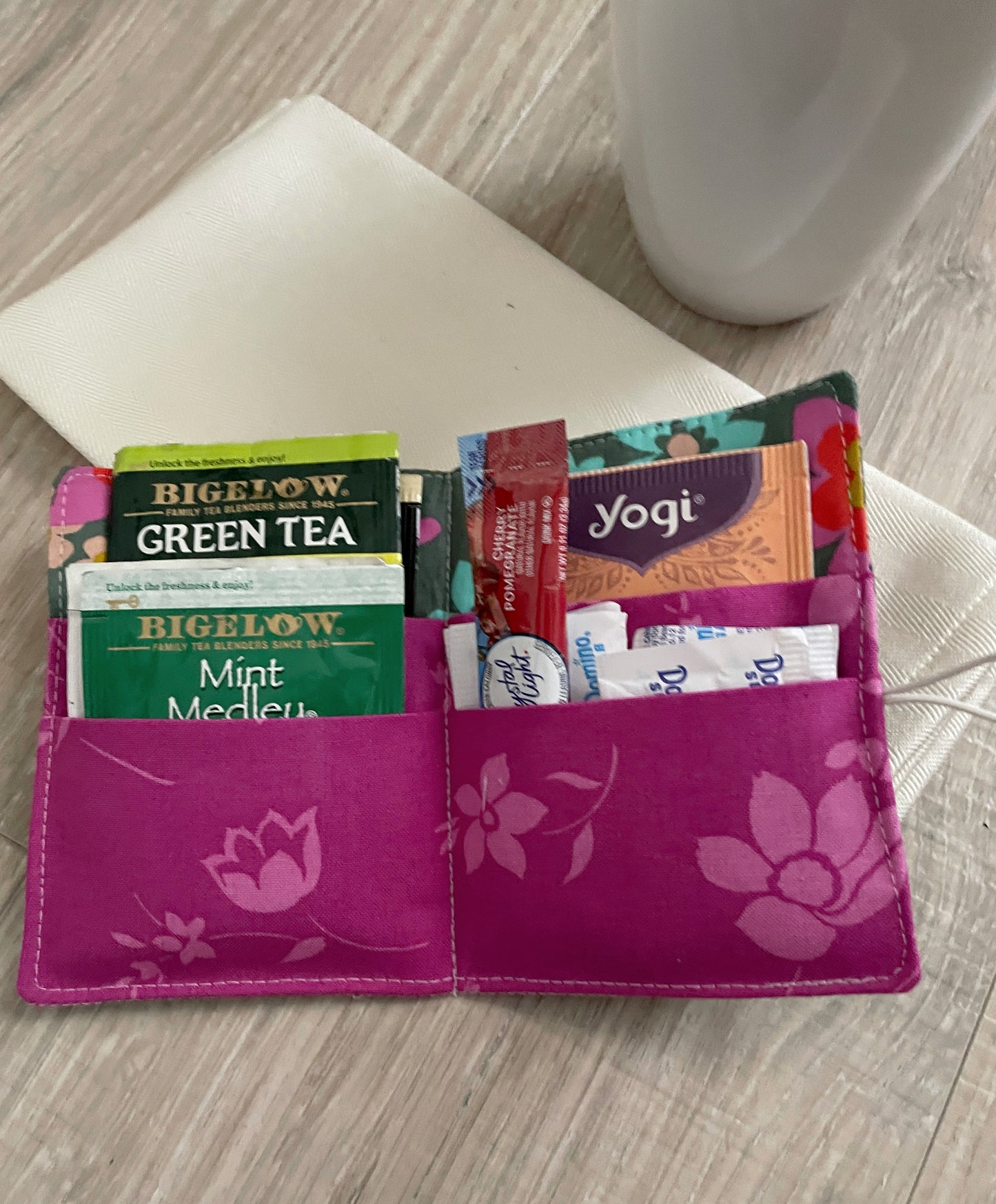 Tea Wallet, Tea Bag Holder Handmade