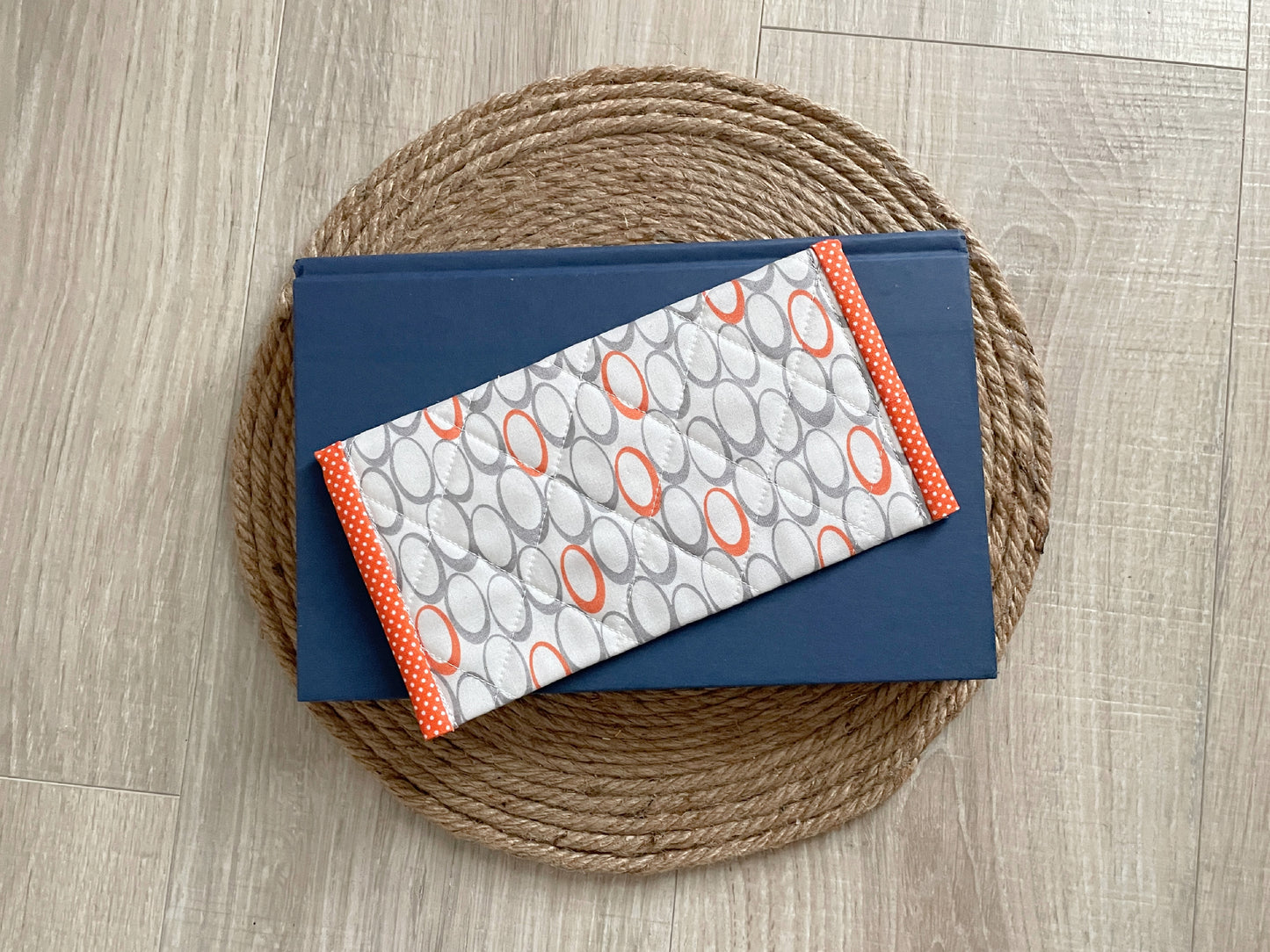 Orange & Gray Retro Print Eyeglass Case