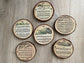Rustic Wood Slice Christmas Carol Coasters - Farmhouse Holiday Decor, Set of 6