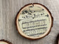 Rustic Wood Slice Christmas Carol Coasters - Farmhouse Holiday Decor, Set of 6