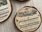 Rustic Wood Slice Christmas Carol Coasters - Farmhouse Holiday Decor, Set of 6