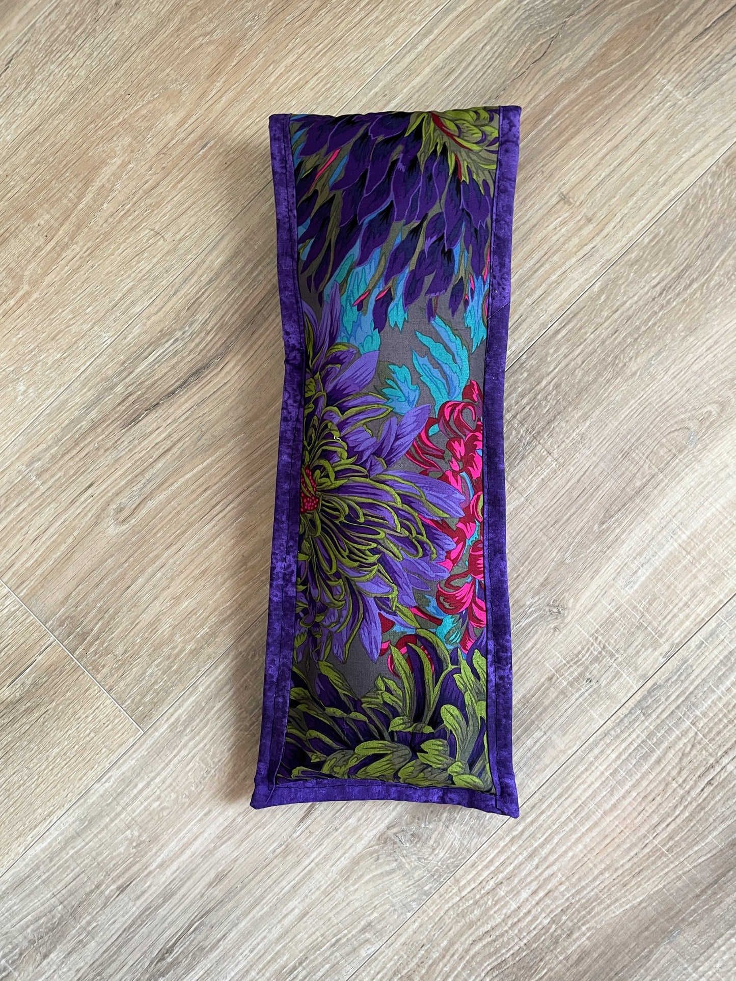 Handmade Flat Iron or Curling Iron Holder, Modern Purple Florals