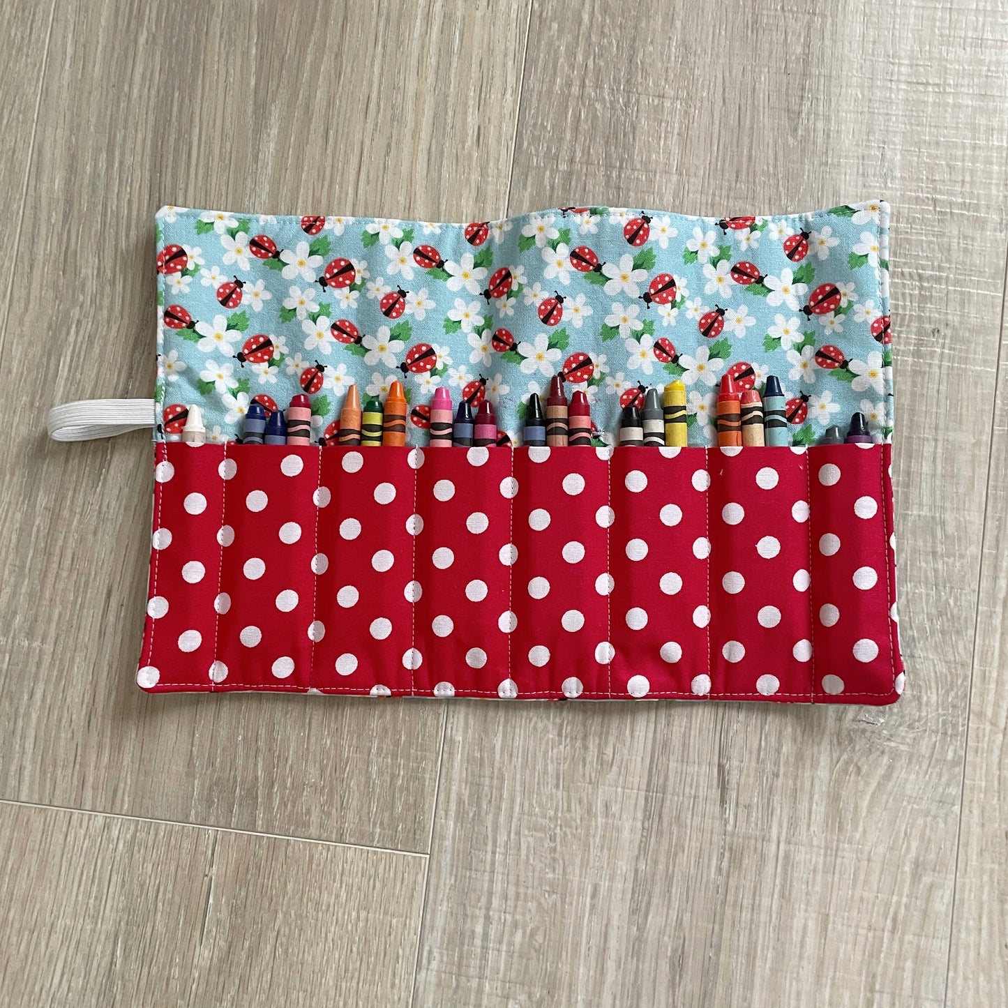 Ladybug and Daisy Mini Crayon Roll Up with Included Crayons