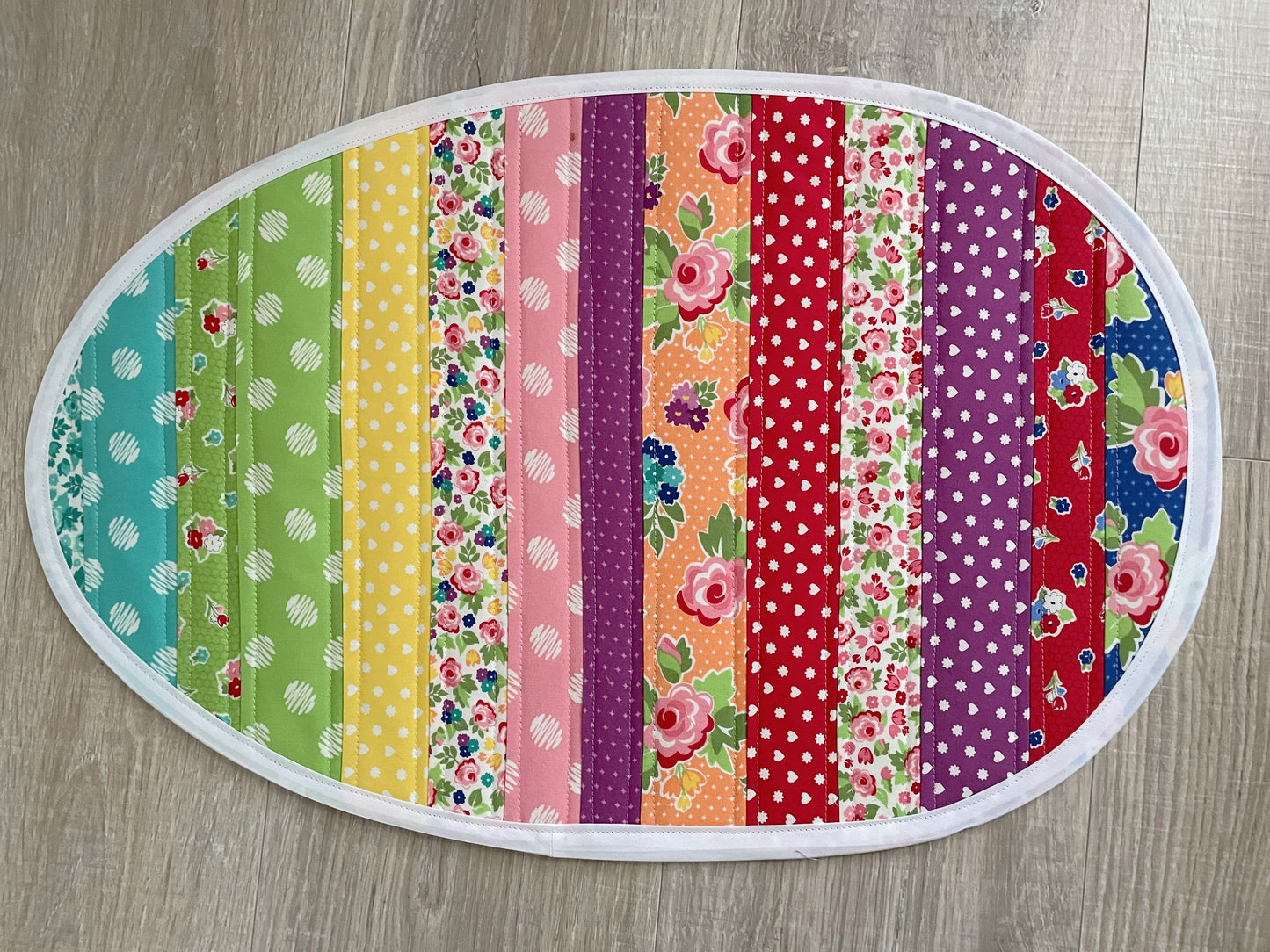 Quilted Easter Egg Handmade Spring Table Runner