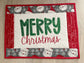 Quilted Christmas Large Casserole Hot Pad, Vintage Santa Merry Christmas Table Decor