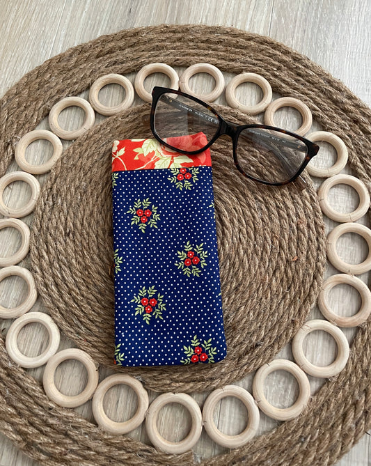 Quilted Eyeglass Sleeve, Handmade Sunglass Pouch