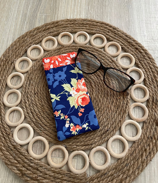 Quilted Eyeglass Sleeve, Handmade Sunglass Pouch