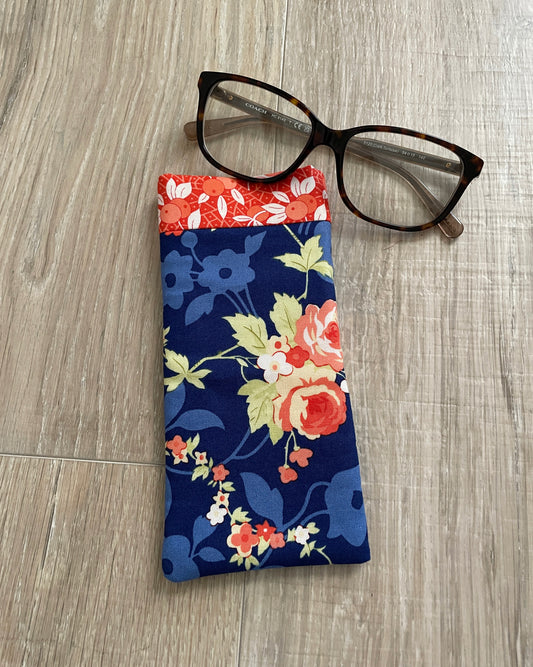 Quilted Eyeglass Sleeve, Handmade Sunglass Pouch