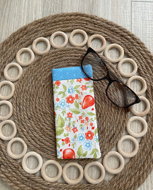 Quilted Eyeglass Sleeve, Handmade Sunglass Pouch