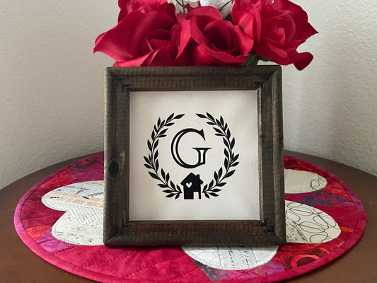 Monogrammed Family Initial Sign, Tiered Tray Decor