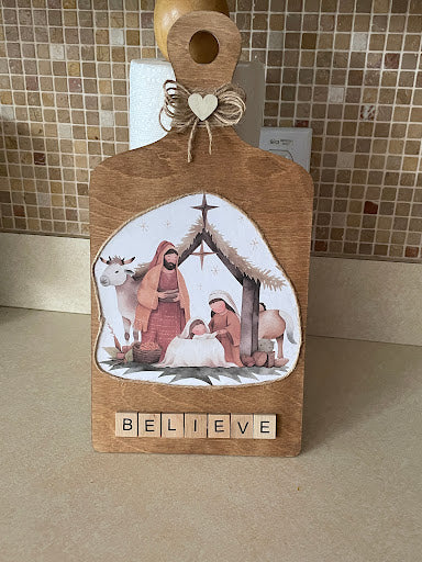 Nativity Scene Cutting Board, Cutting Board Gift, Christmas Gift, Faith Based Gift Idea