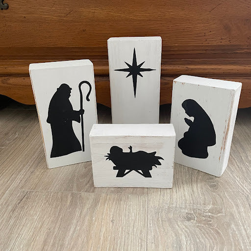 Wooden Nativity Set, Manger Set, Christmas Decor