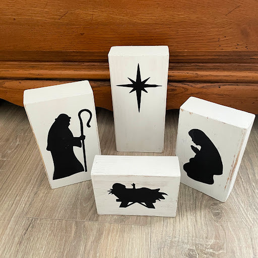 Wooden Nativity Set, Manger Set, Christmas Decor