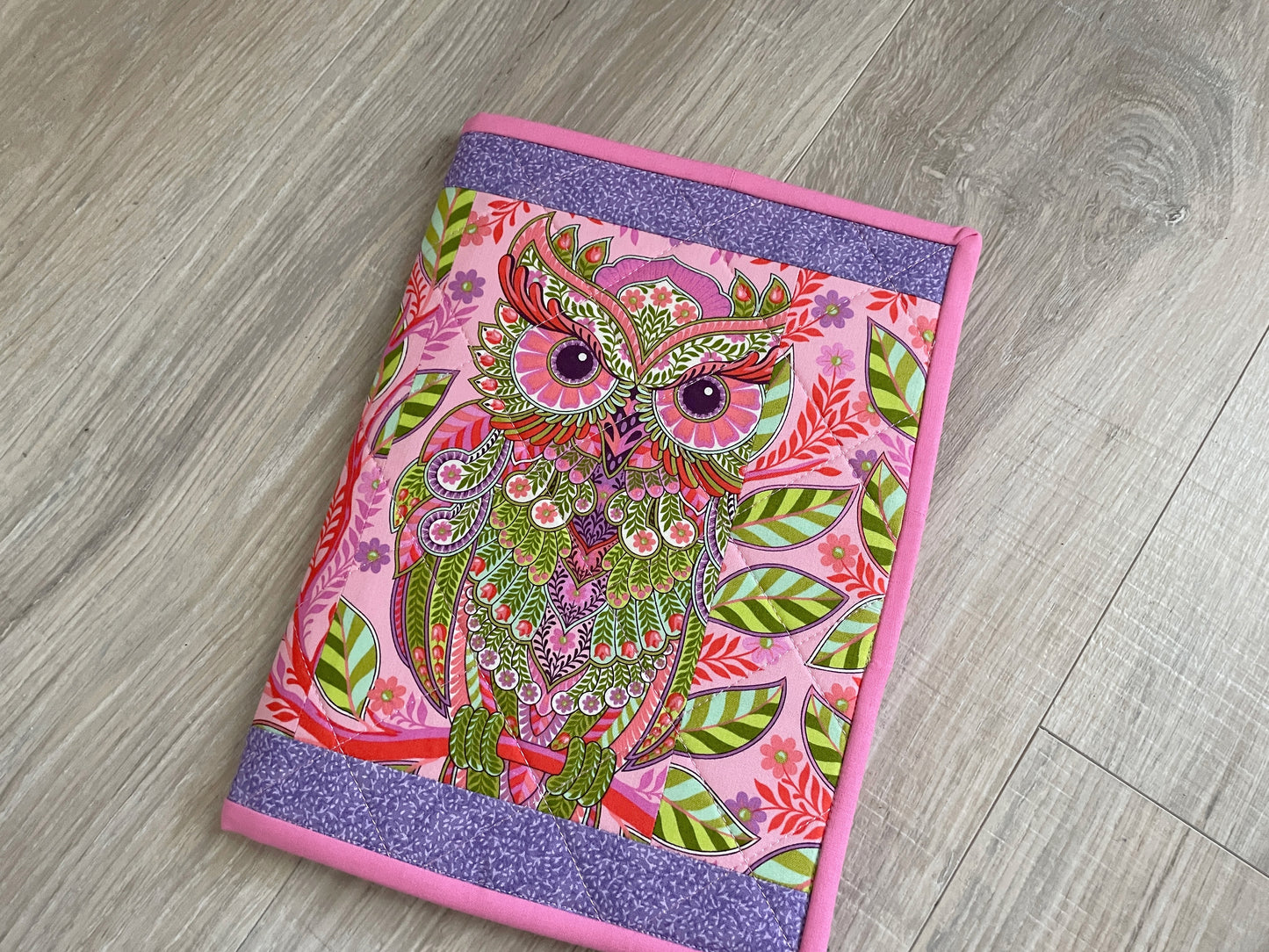 Handmade Notebook Cover - Pink Purple Owl
