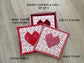 Quilted Fabric Coasters, Set of 4 Handmade Drink Mats with Holder