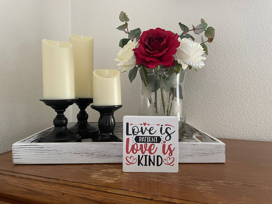 Christian Mini Wood Sign, Faith-Based Shelf or Tier Tray Decor