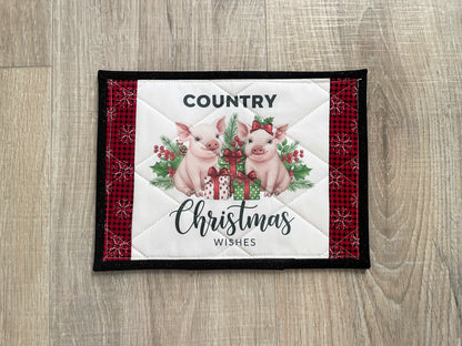 Quilted Christmas Mug Rugs – Farmhouse Fabric Coasters (Choose Your Design)