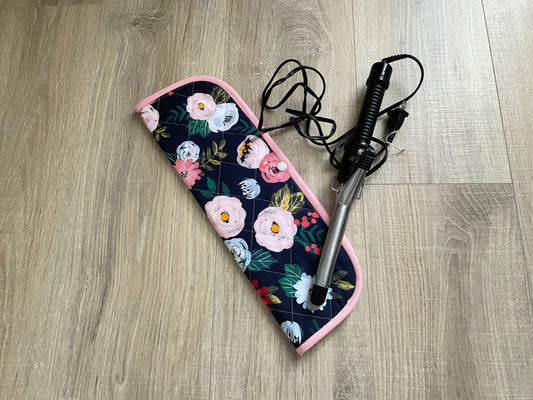 Handmade Flat Iron Bag, Quilted Heat Resisted Curling Iron Case
