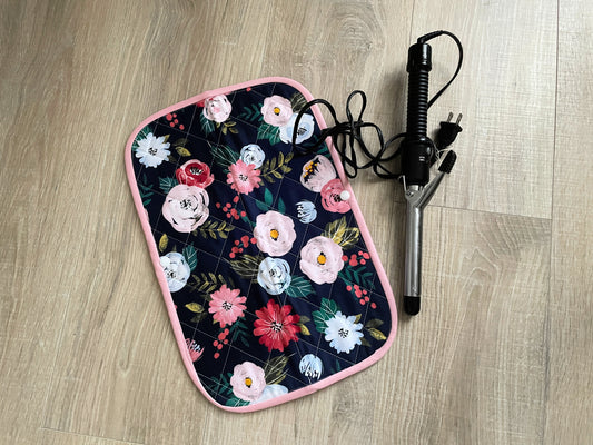 Handmade Flat Iron Bag, Quilted Heat Resisted Curling Iron Case