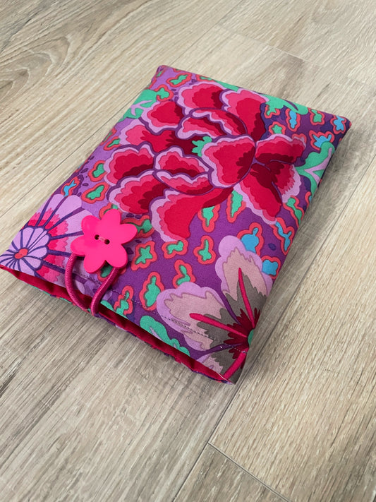 Fabric book cover, Book Sleeve, Book Jacket, E-Reader Cover, Book Gift, Book Pouch, Book Lover Gift, Book Protector, Modern Floral Fabric