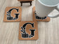 Fall Monogram Coasters – Set of 4 Cork Initial Coasters – Autumn Decor