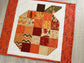 Pumpkin Table Topper, 13 x 16 Quilted Fall Centerpiece, Handmade Autumn Home Decor