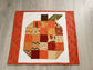 Pumpkin Table Topper, 13 x 16 Quilted Fall Centerpiece, Handmade Autumn Home Decor
