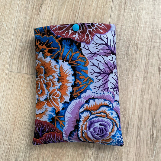 Fabric book cover, Book Sleeve, Book Jacket, Small Book Cover, Book Gift, Book Pouch, Book Lover Gift, Book Protector, Purple Florals