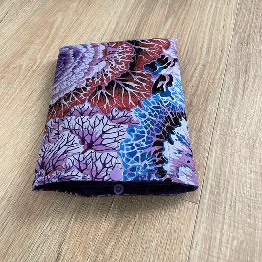 Fabric book cover, Book Sleeve, Book Jacket, Small Book Cover, Book Gift, Book Pouch, Book Lover Gift, Book Protector, Purple Florals