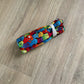 Handmade Crayon Roll Up, Crayon Tote, Crayon Holder featuring Colorful Dogs with Included Crayons
