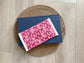 Pink and Red Eyeglass Case – Handmade Padded Glasses Sleeve with Snap Button Closure