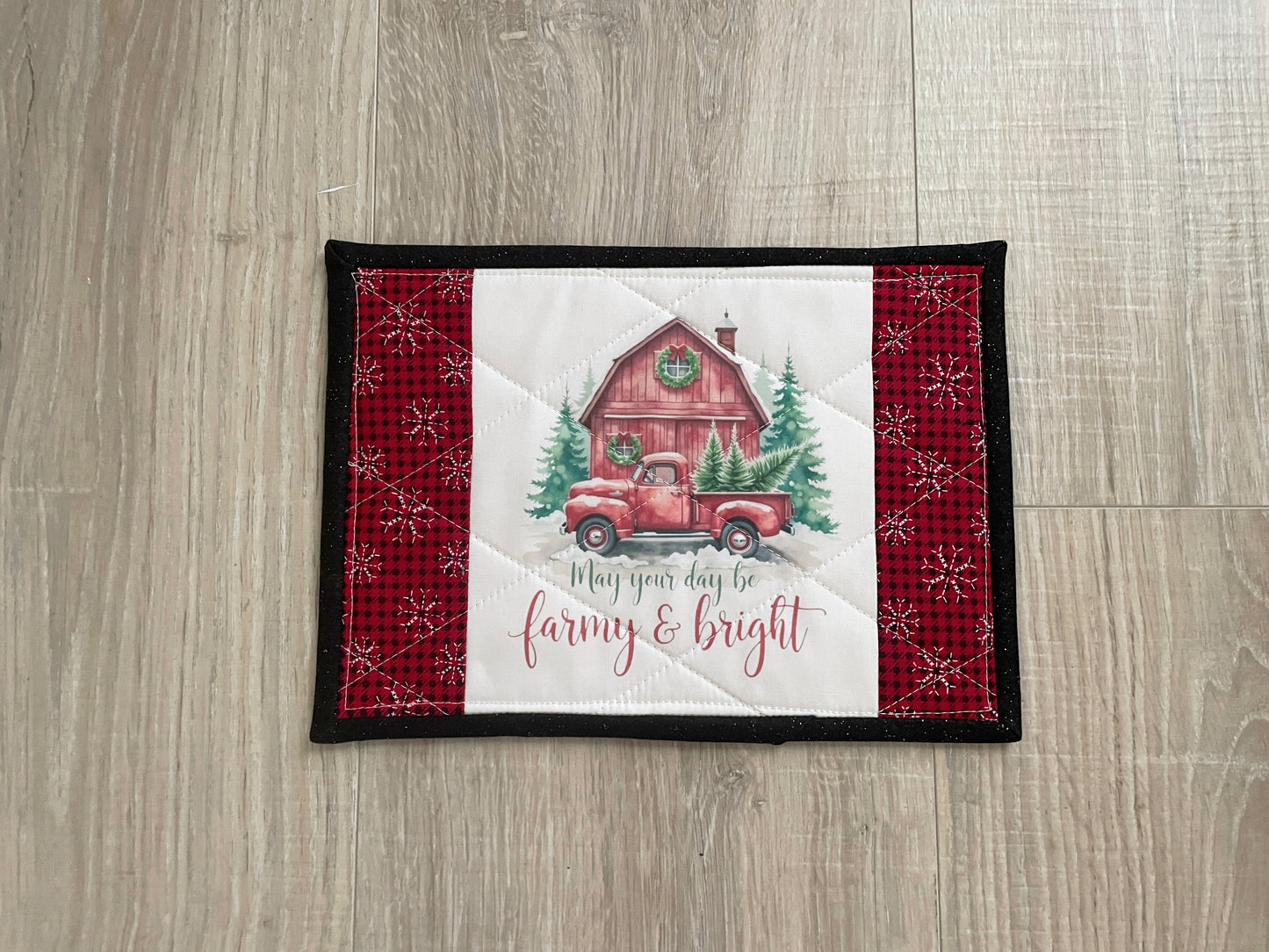 Quilted Christmas Mug Rugs – Farmhouse Fabric Coasters (Choose Your Design)