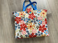 Quilted Book Sleeve with Handles, Handmade Floral Cotton Bible Protector