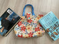 Quilted Book Sleeve with Handles, Handmade Floral Cotton Bible Protector