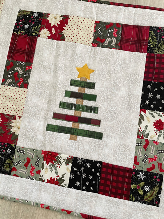 Quilted Rustic Holiday Decor: Table Topper or Wall Art, Handmade