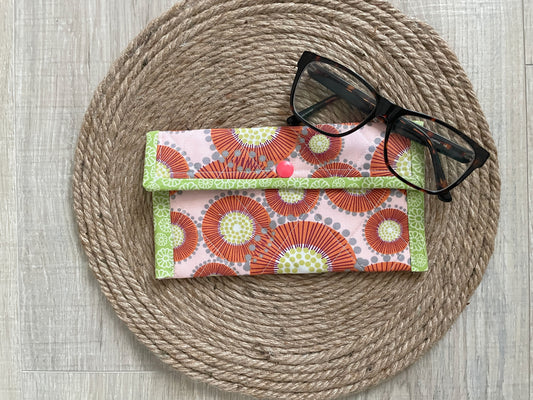 Rust & Gray Retro Dot Eyeglass Case