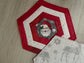 Santa Christmas Mug Rug, Set of 2 Handmade Snack Drink Mats