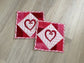 Valentine Gift Set of 2 Quilted Hot Pads