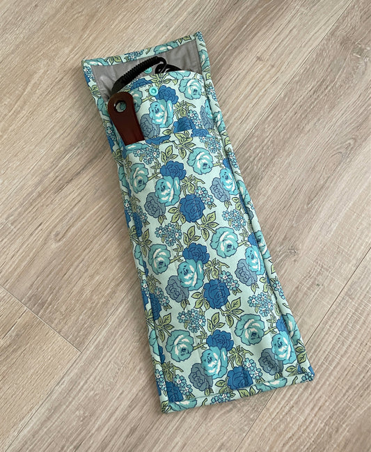 Handmade Quilted Flat Iron Bag, Heat Resistant Curling Iron Case