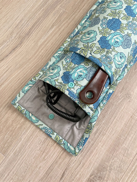 Handmade Quilted Flat Iron Bag, Heat Resistant Curling Iron Case