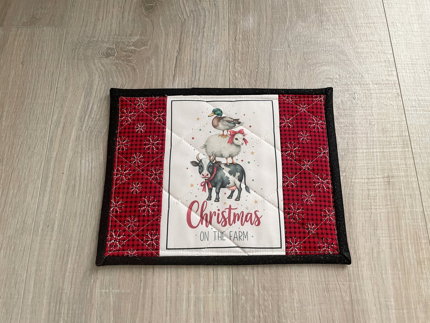 Quilted Christmas Mug Rugs – Farmhouse Fabric Coasters (Choose Your Design)